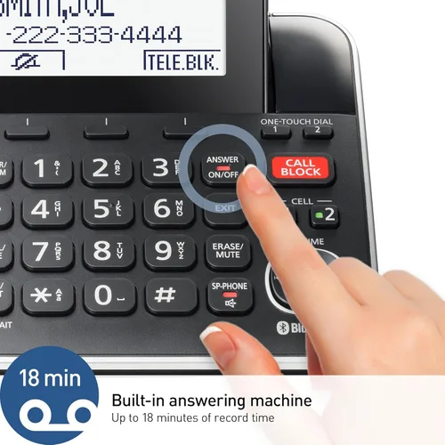 Miniatura 5 de Panasonic Link2Cell Teléfono con Cable e Inalámbrico Expandible con Sistema de Contestación Digital y Bloqueador de Llamadas Inteligente, Una Unidad