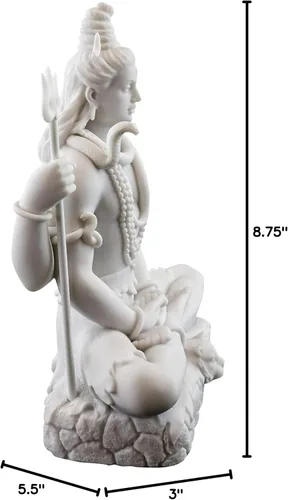 Miniatura 8 de Top Collection Estatua de Shiva en Padmasana Lotus Pose, Dios hindú de destruir el mal, la ignorancia y la escultura de la muerte, figura