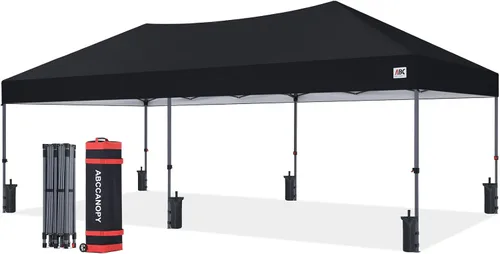 Miniatura 32 de ABCCANOPY Tienda de campaña desplegable de 10 x 10, refugio instantáneo de fácil instalación con bolsa con ruedas, toldo resistente al aire libre