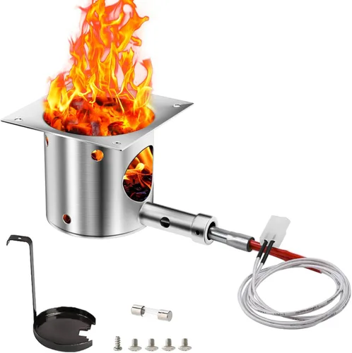 Miniatura 11 de GRISUN Kit de Olla de Fuego y Varilla de Encendido para Traeger, Parrilla de Pellets Pit Boss, Olla de Fuego Esmaltada en Porcelana Mejorada