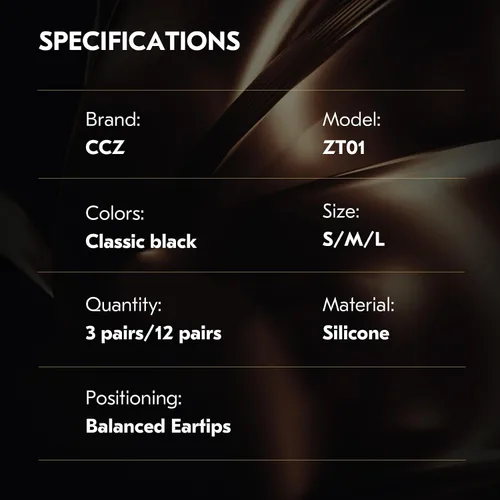Miniatura 6 de 3 pares de CCZ ZT01 Puntas de silicona para auriculares, Kinboofi puntas de silicona suave para IEM, puntas de repuesto duraderas para auriculares