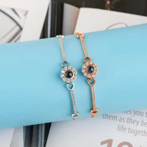 Miniatura 7 de Godchoices Pulsera de fotos personalizada, pulsera de proyección de fotos con imagen en el interior, collar con texto en inglés "I Love You
