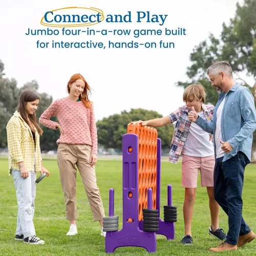 Miniatura 3 de ECR4Kids Jumbo 4-To-Score, Juego Gigante, Naranja, Púrpura Anaranjado/Púrpura