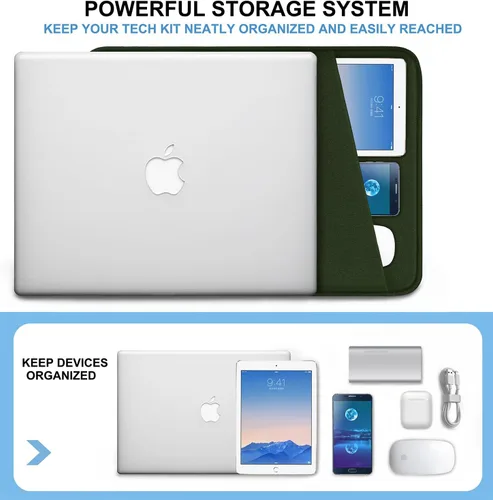 Miniatura 2 de Funda para laptop de 13.3 pulgadas, a prueba de golpes, funda protectora para computadora con bolsillo para accesorios, bolsa para laptop compatible