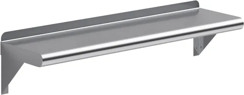 Miniatura 17 de AmGood Estante de pared de acero inoxidable de 60 pulgadas de largo x 6 pulgadas de profundidad Certificado NSF Estantería de metal