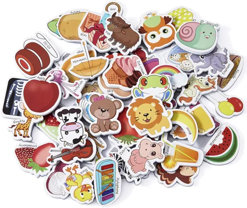 Miniatura 5 de ZazzyKid Objetos de espuma magnética para niños: 52 juguetes del alfabeto ABC para bebés de educación temprana imanes de nevera