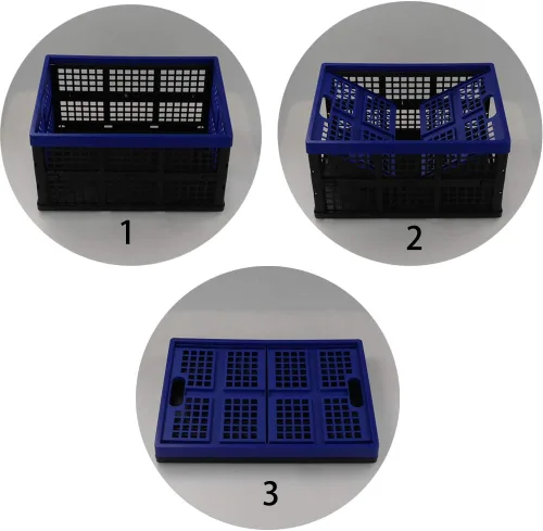 Miniatura 3 de Gloreen Cesta plegable de 35 cuartos de galón, cajas de leche plegables para almacenamiento, 3 paquetes Azul
