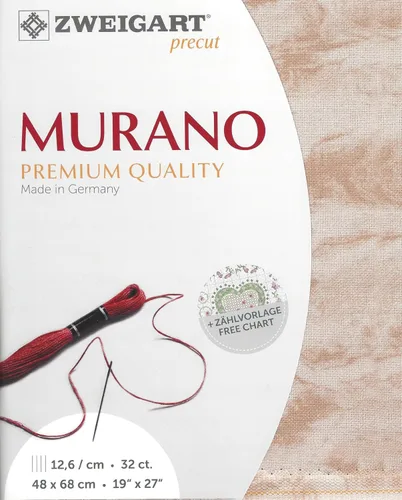 Zweigart Murano Vintage 32 Recuentos Madera País 3984/3219. Lienzo de costura, tejido de punto de cruz, lienzo bordado 52% algodón y 48% viscosa