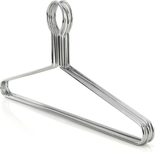Miniatura 3 de Hangerworld Paquete de 10 perchas de seguridad antirrobo – Percha de metal cromado plateado resistente de 17 pulgadas para hoteles, minoristas