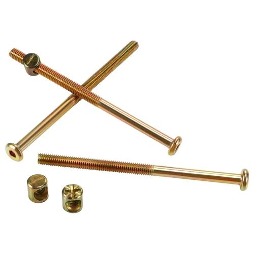 Miniatura 4 de Juego de 10 piezas de tornillos M6 x 100 mm de cabeza plana hexagonal con enchufe - Perfecto para accesorios de cama de madre y bebé - Galvanizado