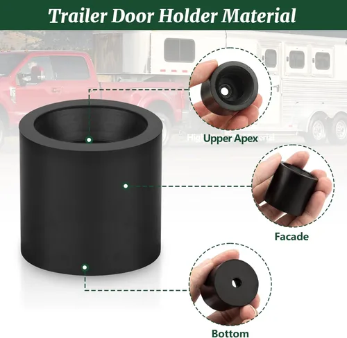 Miniatura 4 de Kit de soporte para puerta de remolque de perfil bajo con protector de goma, se ajusta a remolque de RV - Juego de 2