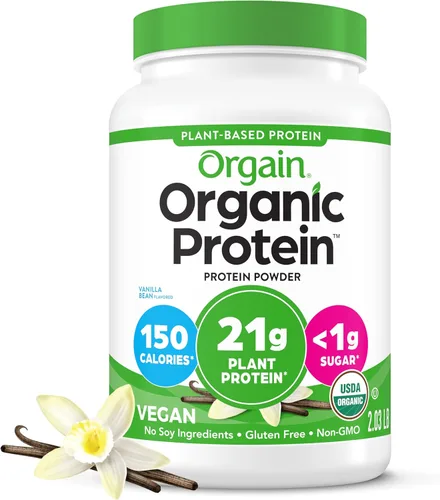 Orgain - Proteína orgánica a base de plantas vegetales, vegano, bajo en carbohidratos, sin lácteos, sin gluten, sin azúcares añadidos, sin soya,