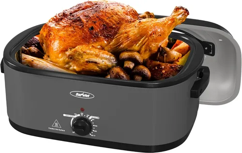 Miniatura 22 de Sunvivi Horno Tostador con Tapa de Autohilvanado, Horno Eléctrico de 20 Cuartos con Bandeja y Rejilla Extraíbles, Control de Temperatura de Rango