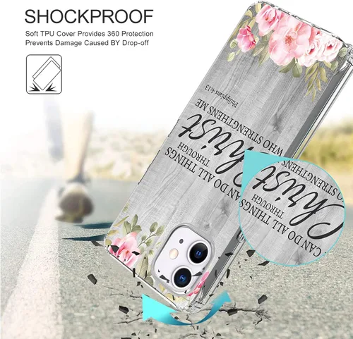 Miniatura 4 de Rossy Funda para iPhone 11, transparente con doble capa transparente híbrida de TPU suave TPU duro PC a prueba de golpes funda protectora para Apple