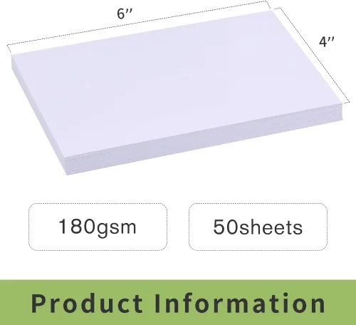 Miniatura 2 de LUNARM 50 hojas de papel fotográfico, papel fotográfico brillante de 4"x6" para impresora de tinta de color, papel fotográfico de 180 g/m²