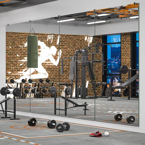 Miniatura 14 de Keonjinn Espejo de gimnasio en casa, 48 x 24 pulgadas x 2 piezas, espejo de ejercicio grande, espejos de cuerpo completo sin marco, vidrio templado