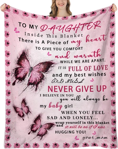 Manta para hija de mamá, regalos de hija de mamá, regalos de cumpleaños para hijas, regalo de cumpleaños de Navidad para hijas adultas, manta de