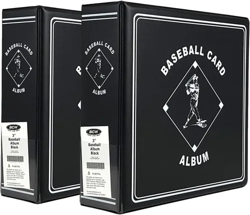BCW Supplies - Álbum de béisbol de 3 pulgadas, color negro, carpeta duradera para 90 tarjetas de béisbol, ideal para coleccionistas, almacenamiento