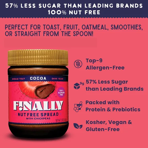 Miniatura 2 de Finalmente! Untable de Cacao Sin Nueces - Mantequilla de Garbanzo Chocolate, Menos Azúcar Que Las Principales Marcas - Libre de Los 9 Principales