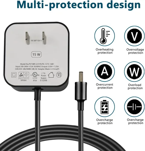 Miniatura 4 de Adaptador de alimentación de 15W para Echo, Dot 3ª y 4ª generación, Kids Edition, Show 5, Spot y Fire TV Cube, cable de alimentación AC de 5 pies