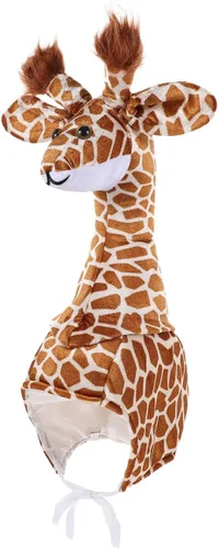 Miniatura 8 de Amosfun Sombrero de jirafa para fiesta de animales para padres e hijos, accesorio interactivo para disfraz de escenario, gorra de jirafa con correa