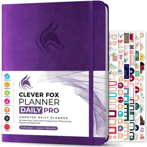 Miniatura 7 de Clever Fox Agenda Daily PRO – Agenda diaria de 8.5 x 11 pulgadas tamaño A4 y diario de gratitud para aumentar la productividad, gestión del tiempo