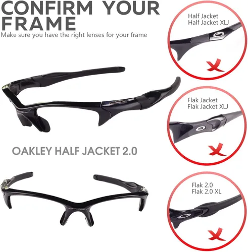 Miniatura 5 de Walleva Replacement Lenses And Rubber Kit For Oakley Half Jacket 2.0 Sunglasses - Multiple Options Available