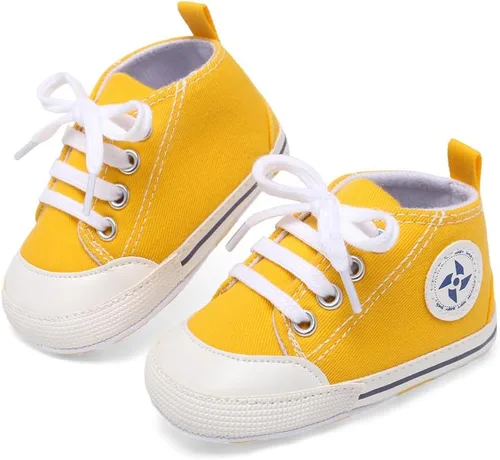 Miniatura 33 de Zapatos deportivos de lona de lona para bebés y niñas, suela antideslizante suave, suela antideslizante