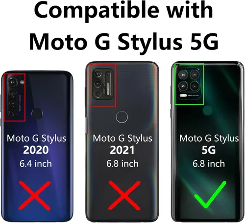 Miniatura 2 de Funda protectora para Moto G Stylus 5G (2021), con protector de pantalla, [grado militar] de 16 pies, con función de atril magnético, para Motorola