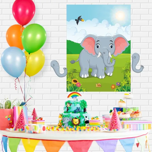 Miniatura 4 de ELECLAND Juego de fiesta de elefante para niños, decoraciones de fiesta de cumpleaños, suministros de fiesta de circo de carnaval, decoraciones