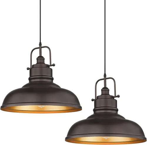 Miniatura 16 de zeyu Lámpara colgante industrial de 1 luz, lámpara colgante de 11 pulgadas para isla de cocina, pantalla de cúpula de metal en acabado negro mate