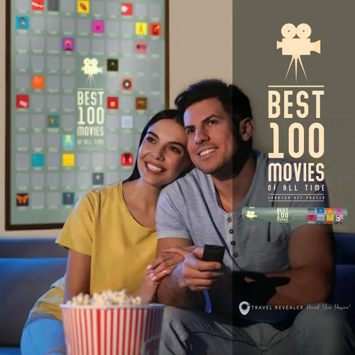 Miniatura 4 de Póster de 100 mejores películas para rascar de Travel Revealer - La mejor lista de películas de todos los tiempos. Póster de película minimalista