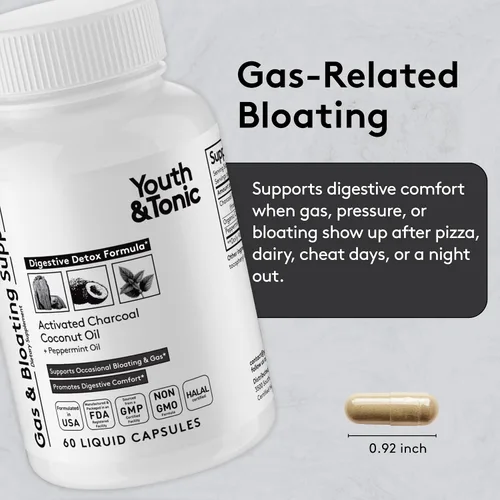 Miniatura 5 de Youth & Tonic Alivio de la hinchazón del vientre, paquete de 3 unidades para la deshinchazón de agua, intestino y gases - Retención de agua