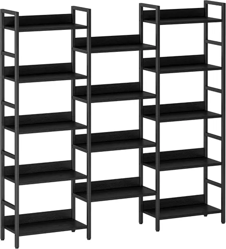Miniatura 9 de IRONCK - Estanterías y estanterías triples anchas de 5 niveles, estantería industrial con deflectores, estantería Etagere grande con marco de metal