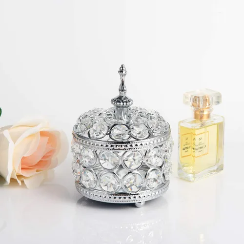 Miniatura 8 de Feyarl Joyero de cristal, organizador de joyas, caja de anillos, caja del tesoro, superficie de espejo de recuerdo con tapa para San Valentín, boda