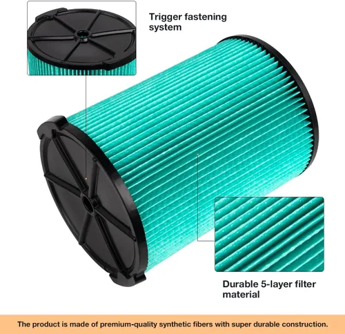 Miniatura 2 de WuYan VF6000 Filtro de repuesto de 5 capas, para aspiradoras Ridgid de 5 a 20 galones en seco y húmedo WD5500 WD0671 WD6425 WD7000 WD1280 WD1851