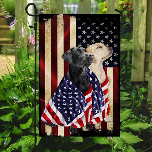 Miniatura 42 de FLAGWIX Banderas de perro patriota americano, bandera de perro labrador retriever de doble cara, decoración para el hogar, exterior, bandera
