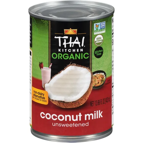 Thai Kitchen leche de coco orgánica sin edulcorantes, 13.66 onzas líquidas (paquete de 6 unidades)