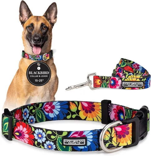 Miniatura 63 de Lucky Love Dog - Collar para perras pequeñas, diseño Blackbird de estampado alegre con flores de primavera y verano, talla XS