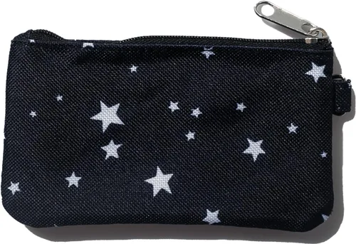 DQL Cartera con tarjetero con estampado de estrellas y cordón, cartera pequeña para tarjetas de crédito para mujer, llavero