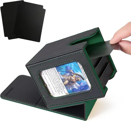 Miniatura 13 de Venssu MTG Caja de Mazos para Exhibición Commander, Caja de Mazos de Cartas que Cabe 100 Cartas con Doble Funda, Caja de Almacenamiento de Cartas