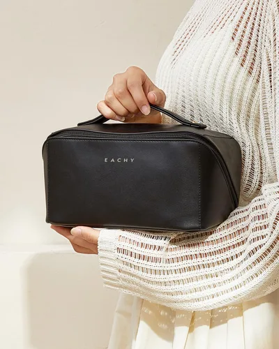 Miniatura 8 de EACHY Bolsa de Maquillaje de Viaje, Bolsas de Cosméticos de Gran Capacidad para Mujeres, Bolsa Portátil Impermeable que se Abre Plana, Bolsa de Aseo