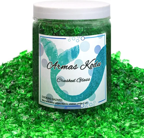 Miniatura 14 de Vidrio triturado rojo de 1.5 libras para arte y manualidades de resina, piezas de vidrio roto grueso de 0.18 a 0.236 pulgadas, fragmentos