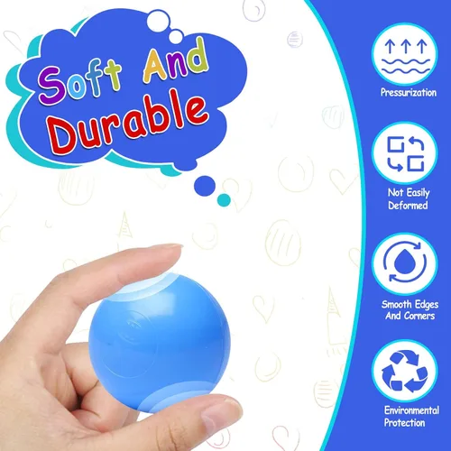 Miniatura 7 de Hovenlay 100 bolas para piscina de bolas para niños, bolas de plástico para piscina de bolas, bolas de juego para bebés y niños pequeños, ideal