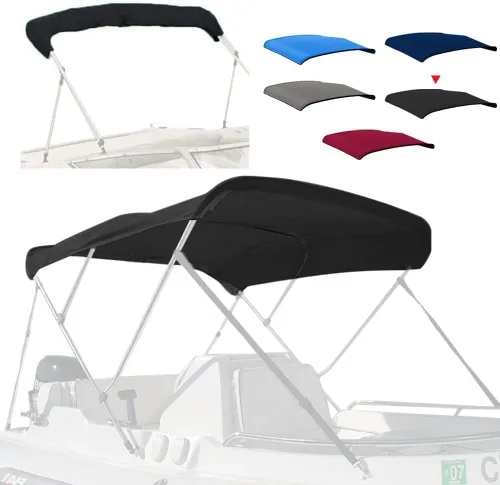 Miniatura 12 de Funda de repuesto para parte superior Bimini de 3 arcos, resistente a la decoloración y a las grietas, poliéster de grado marino 600D, impermeable