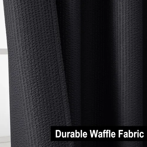 Miniatura 6 de OVZME Cortina de Ducha de Tela Berry Black - Cortina de Baño de Tela Suave de Calidad Gruesa de Hotel con Relieve 3D, Material Texturizado Repelente