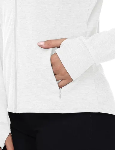 Miniatura 13 de TBMPOY Chaquetas con capucha y protección solar UPF 50+ para mujer, ligeras, de manga larga, para senderismo, exteriores, con cremallera completa