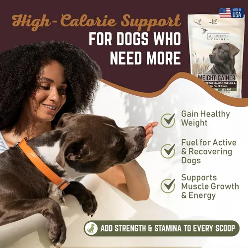 Miniatura 2 de All American Canine Ganador de peso para perros – Suplemento alimenticio para perros alto en calorías y proteína en polvo para un rápido aumento