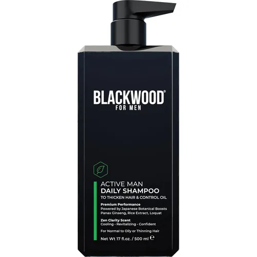 BLACKWOOD FOR MEN Active Man Daily Shampoo - Champú espesante y aclarante para cabello o cuero cabelludo normal a graso - Combate la pérdida de