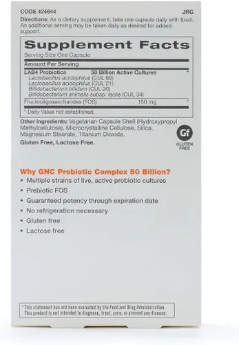 Miniatura 2 de GNC Complejo probiótico - Necesidad diaria - 50 mil millones de UFC - Paquete doble